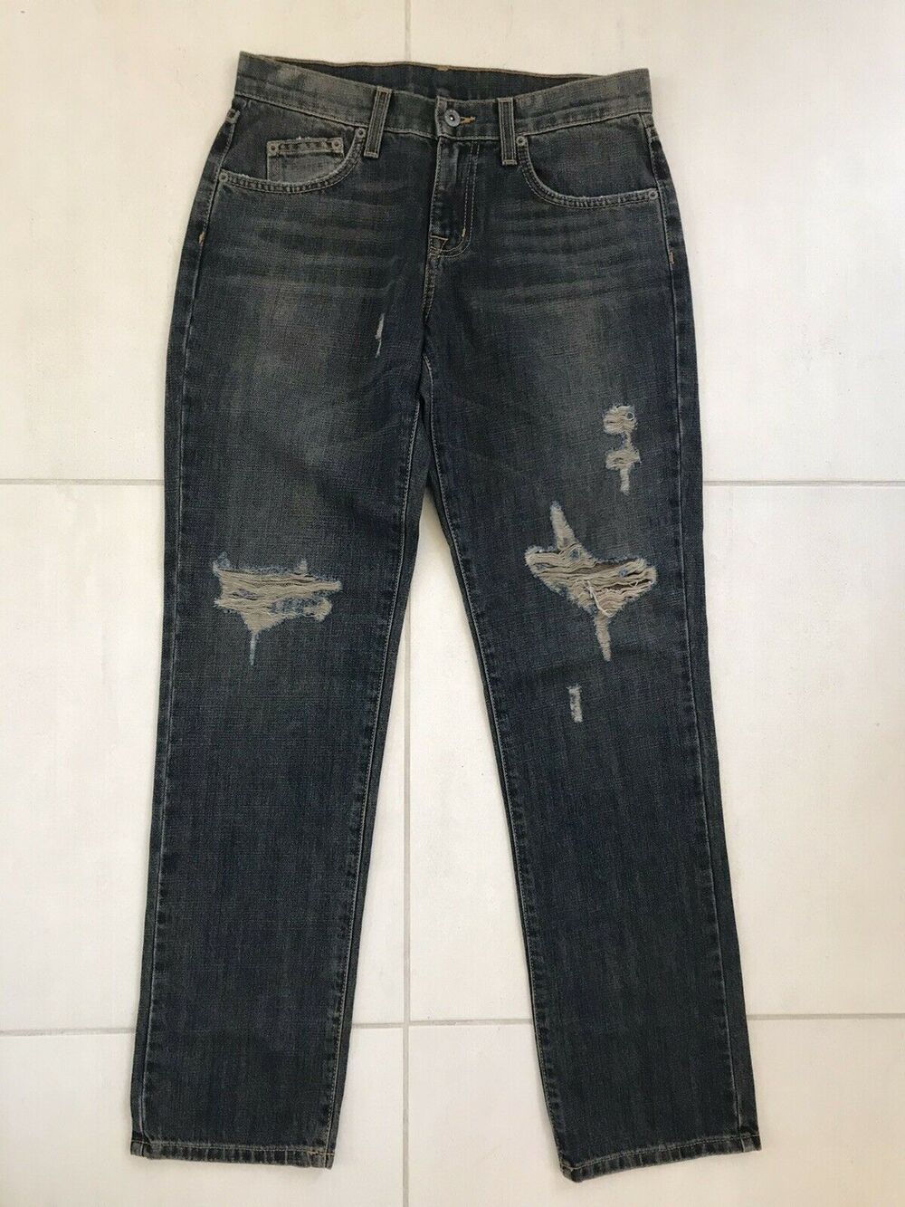 Carmar Matt Baggy Distressed Mid Rise Non Stretch Jeans